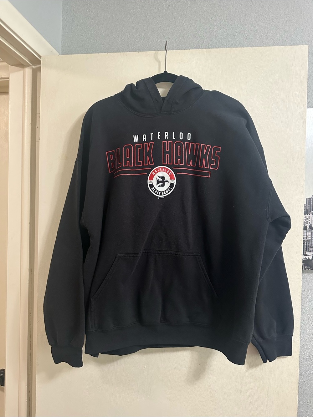 Waterloo Black Hawks Black Pullover Hoodie